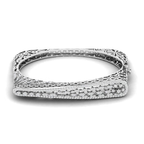 Ivana Jewels Bracelets White Gold / 14KT 1.71ct  Square Diamond Bangle