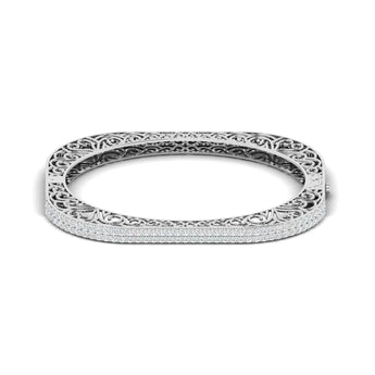 Ivana Jewels Bracelets White Gold / 14KT 2.15 Carat Diamond Gold Square Bangle
