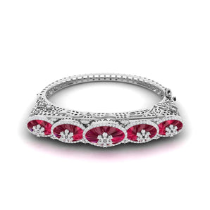 Ivana Jewels Bracelets White Gold / 14KT 2.43ct Oval Diamond Bangle