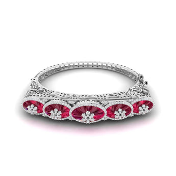 Ivana Jewels Bracelets White Gold / 14KT 2.43ct Oval Diamond Bangle