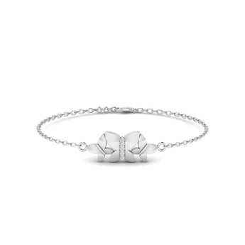 Ivana Jewels Bracelets White Gold / 14KT Butterfly Diamond Gold Bracelet