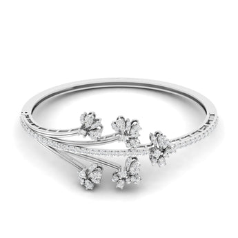 Ivana Jewels Bracelets White Gold / 14KT Cluster Diamond Bangle