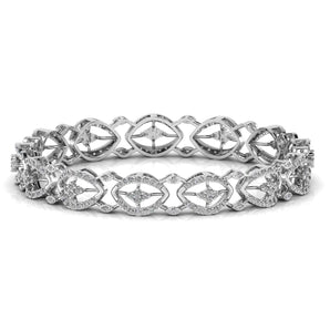Ivana Jewels Bracelets White Gold / 14KT Contemporary Diamond Studded Bangle