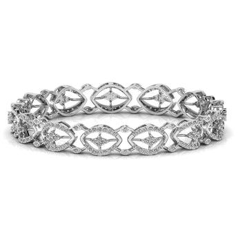 Ivana Jewels Bracelets White Gold / 14KT Contemporary Diamond Studded Bangle