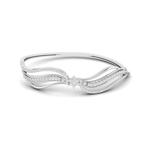 Ivana Jewels Bracelets White Gold / 14KT Curved Diamond Line Bangle