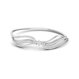 Ivana Jewels Bracelets White Gold / 14KT Curved Diamond Line Bangle
