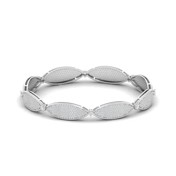 Ivana Jewels Bracelets White Gold / 14KT Detailed Diamond Cluster Link Bracelet