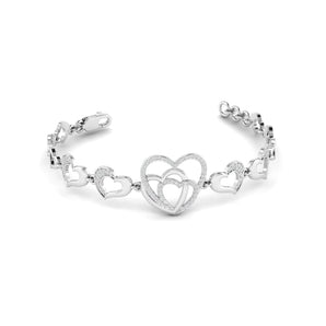 Ivana Jewels Bracelets White Gold / 14KT Diamond Accent Heart Bracelet