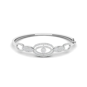 Ivana Jewels Bracelets White Gold / 14KT Diamond Accent Oval Bangle