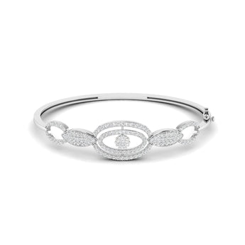 Ivana Jewels Bracelets White Gold / 14KT Diamond Accent Oval Bangle