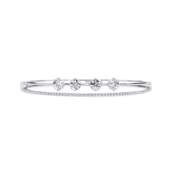 Ivana Jewels Bracelets White Gold / 14KT Diamond Bangle with Five Stone Design