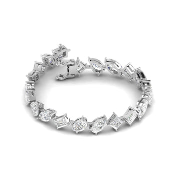 Ivana Jewels Bracelets White Gold / 14KT Diamond Bracelet with Various Cuts