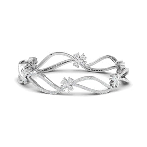Ivana Jewels Bracelets White Gold / 14KT Diamond  Floral Bangle