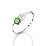 Ivana Jewels Bracelets White Gold / 14KT Enticing Green Enamel and Diamond Bracelet