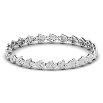Ivana Jewels Bracelets White Gold / 14KT Floral Motif Diamond Bangle