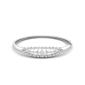 Ivana Jewels Bracelets White Gold / 14KT Floral Pattern Diamond Bangle