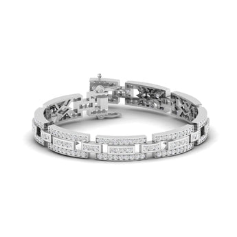 Ivana Jewels Bracelets White Gold / 14KT Geometric Diamond Bracelet for Men