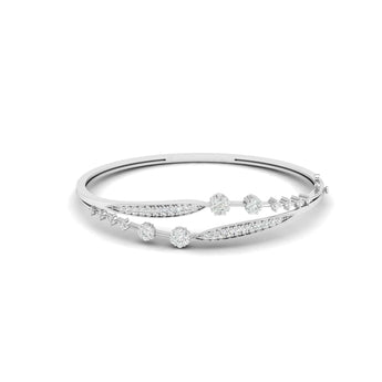 Ivana Jewels Bracelets White Gold / 14KT Geometric Line Diamond Bangle