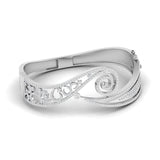 Ivana Jewels Bracelets White Gold / 14KT Gold Bangle with Diamond Swirl