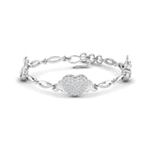 Ivana Jewels Bracelets White Gold / 14KT Gold Heart Bracelet with Pave Diamonds