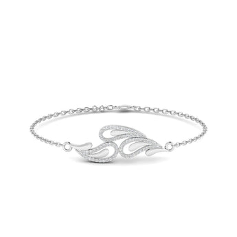 Ivana Jewels Bracelets White Gold / 14KT Gold Leaf Diamond Bracelet