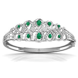 Ivana Jewels Bracelets White Gold / 14KT Green Pear Shape Diamond Bangle For Her