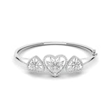 Ivana Jewels Bracelets White Gold / 14KT Heart & Flower Diamond Bangle