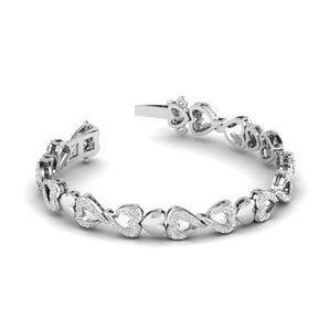 Ivana Jewels Bracelets White Gold / 14KT Heart Link Diamond Bracelet