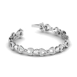 Ivana Jewels Bracelets White Gold / 14KT Heart Link Diamond Bracelet