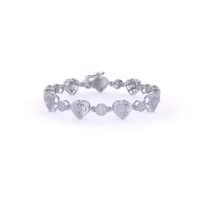 Ivana Jewels Bracelets White Gold / 14KT Heart Shape bracelet with ROUND cut Diamonds