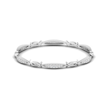 Ivana Jewels Bracelets White Gold / 14KT Interwoven Diamond Bangle