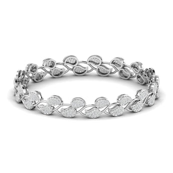 Ivana Jewels Bracelets White Gold / 14KT Leaf Design Diamond Bangle
