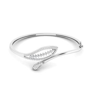 Ivana Jewels Bracelets White Gold / 14KT Leaf Whisper Gold Diamond Bangle