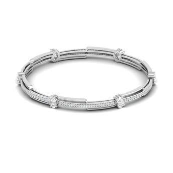 Ivana Jewels Bracelets White Gold / 14KT Linear Diamond Bangle