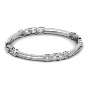 Ivana Jewels Bracelets White Gold / 14KT Pear Shape & Round Cut Diamonds Bangle