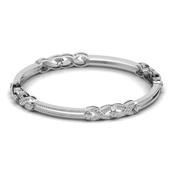 Ivana Jewels Bracelets White Gold / 14KT Pear Shape & Round Cut Diamonds Bangle