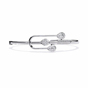 Ivana Jewels Bracelets White Gold / 14KT Pear-Shaped Diamond Gold Bangle