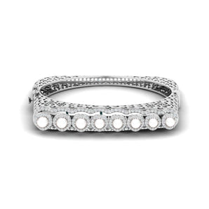 Ivana Jewels Bracelets White Gold / 14KT Pearl Halo Diamond Bangle