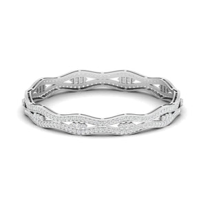 Ivana Jewels Bracelets White Gold / 14KT Sculpted Gold Diamond Bangle