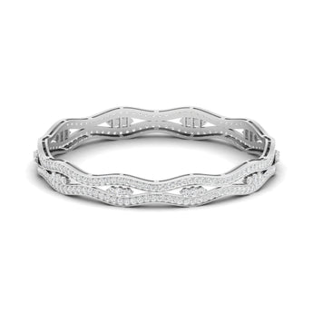 Ivana Jewels Bracelets White Gold / 14KT Sculpted Gold Diamond Bangle