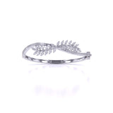 Ivana Jewels Bracelets White Gold / 14KT Sterling Leaf Design Twist Bangle