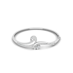 Ivana Jewels Bracelets White Gold / 14KT Swirl Design Diamond Bangle