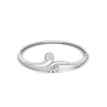Ivana Jewels Bracelets White Gold / 14KT Swirl Design Diamond Bangle