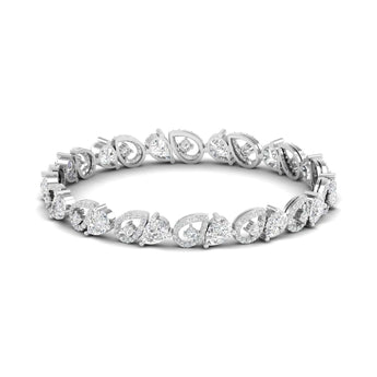 Ivana Jewels Bracelets White Gold / 14KT Textured Diamond Bracelet