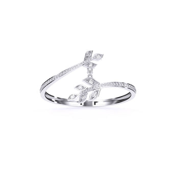 Ivana Jewels Bracelets White Gold / 14KT Twin Twist Leaf Style Women Bangle