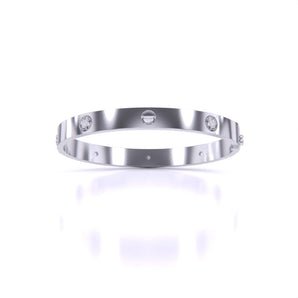 Ivana Jewels Bracelets White Gold / 14KT Women's Bangles Rhinestone Bangle