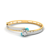 Ivana Jewels Bracelets Yellow Gold / 14KT 1.5 Carat Diamond Bangle Blue Gem