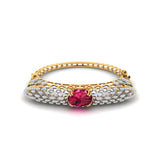 Ivana Jewels Bracelets Yellow Gold / 14KT 12.42ct Oval Cabochon Diamond Bangle