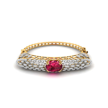 Ivana Jewels Bracelets Yellow Gold / 14KT 12.42ct Oval Cabochon Diamond Bangle
