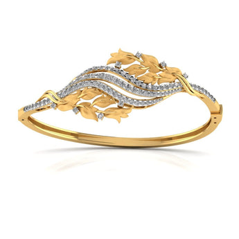 Ivana Jewels Bracelets Yellow Gold / 14KT Classic Curve Style Diamond Kada Bangle